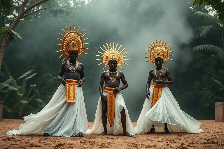 Conceitos visuais relacionados a Quem é Xangô e o que ele representa na justiça divina