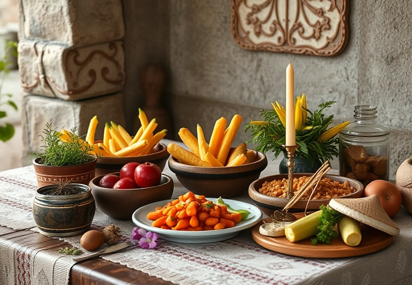 Representação visual: Comidas sagradas e seus significados espirituais