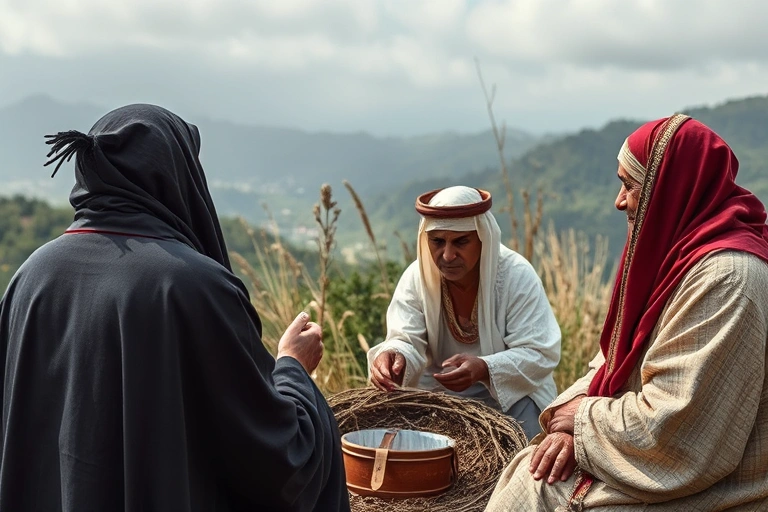 Conceitos visuais relacionados a O papel do tempo e da natureza nos rituais ancestrais