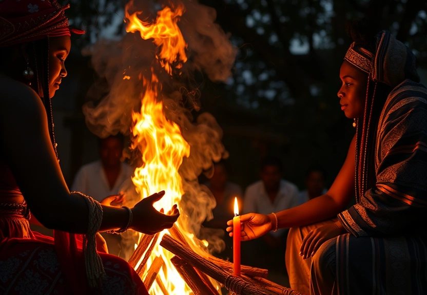 Representação visual: O poder da vela e do fogo nos rituais afro